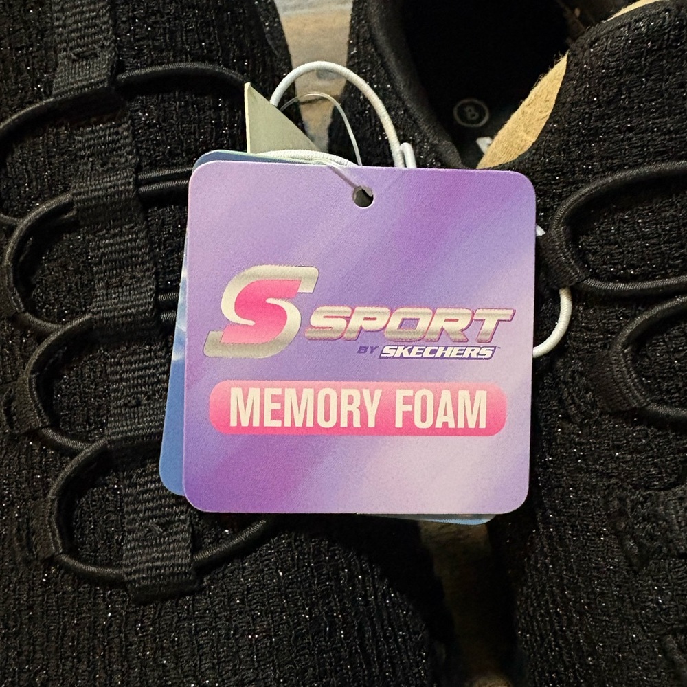 NWT Skechers Sport Shoes Memory Foam Sneakers Charlize Black Size 8 - Picture 4 of 8